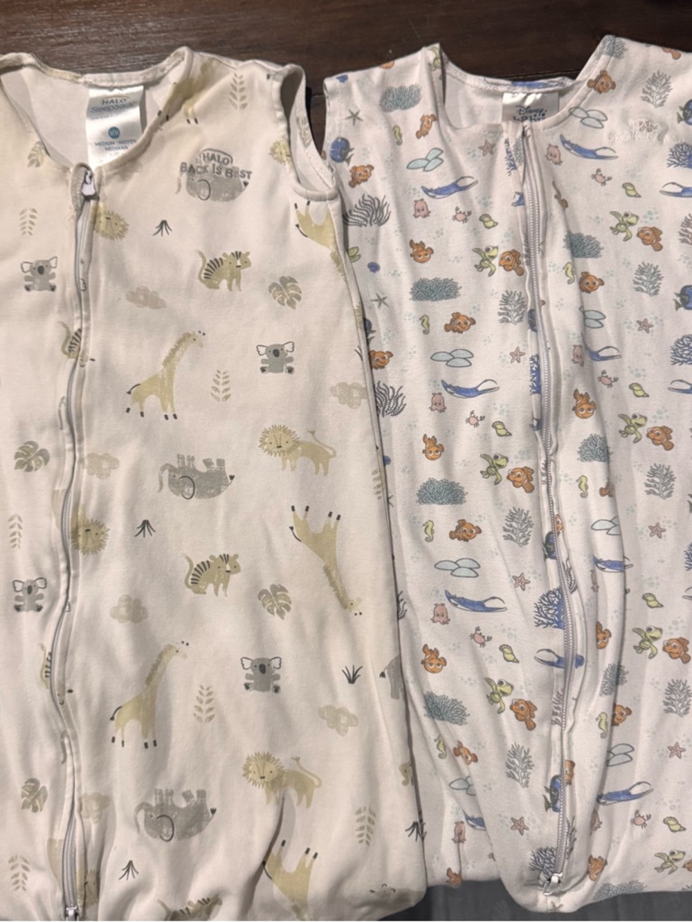 Halo Neutral Safari & Sea Print Sleep Sacks - Cream, Blue, Green